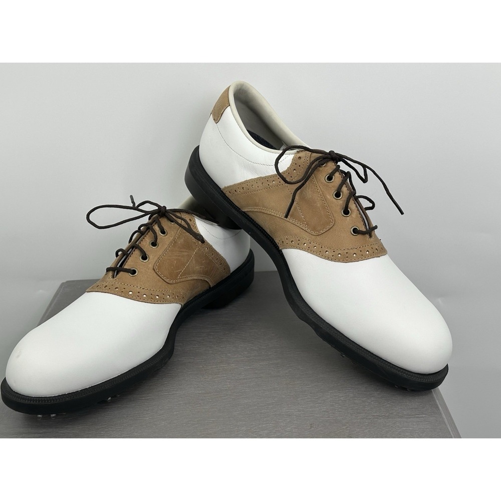 Footjoy Dryjoys Golf Shoes Aquaflex Leather Traction Waterproof Men's Size 10.5 - Picture 13 of 16